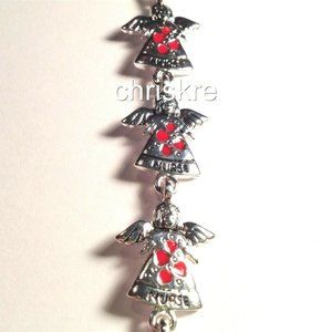 Nursing Charm Bracelet Angels Hearts RN LPN CNA